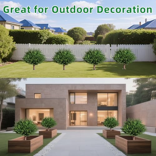 Artificial Outdoor Plants 2 Pack Topiary Tree Spikes (2 Count)