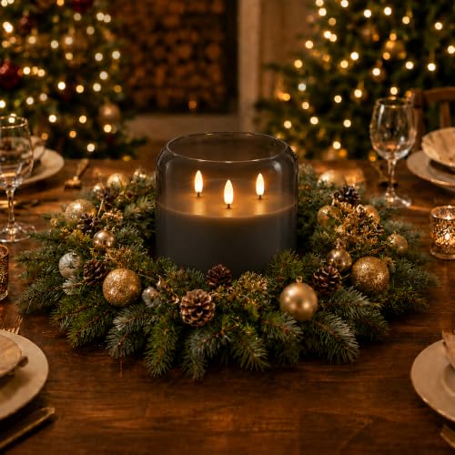 Grey Large Glass Flameless LED Candle (6 Count)