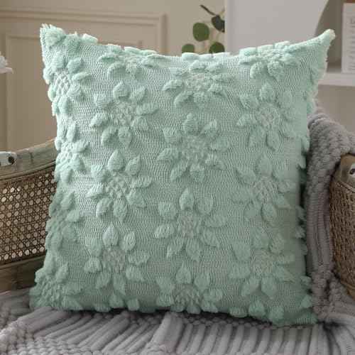 Spring Summer Pillow Covers 18x18 inch Set of 2 Green Sunflower (2 Count)