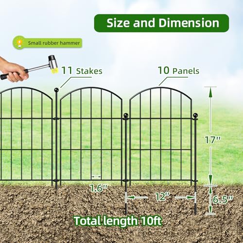 Metal Garden Fence 17 in x 10 ft (100 Foot)