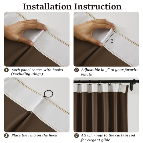 Extra Wide Pinch Pleat Blackout Curtains Drapes 90 Inches Long (2 Count)