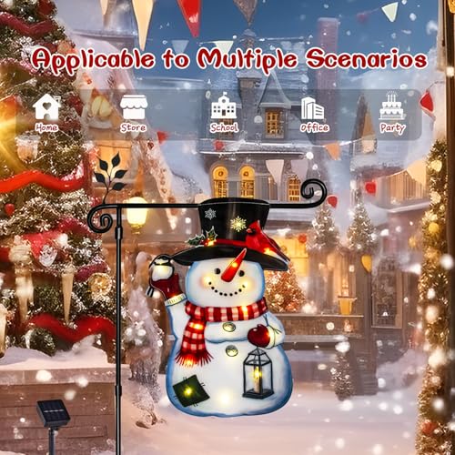 28x40 Lighted Christmas Snowman Garden Flag