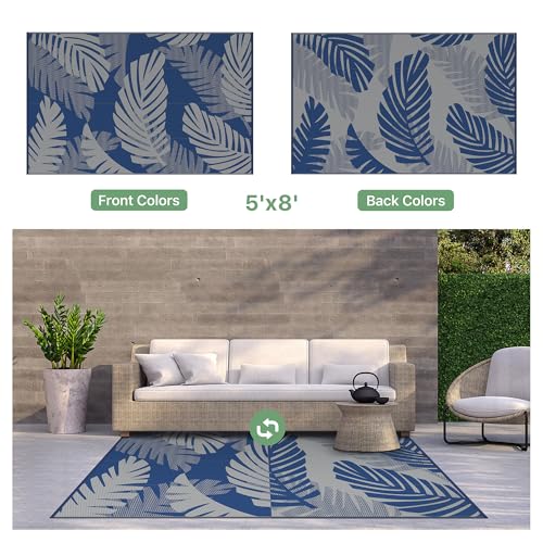 Outdoor Rug Waterproof Plastic Rugs for Patio (40 Sq Ft)