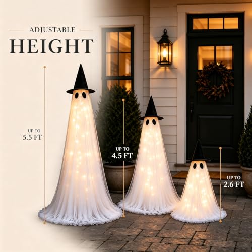 3 Packs Halloween Decorations Outdoor (3PK-LARGE-LED-GHOST)