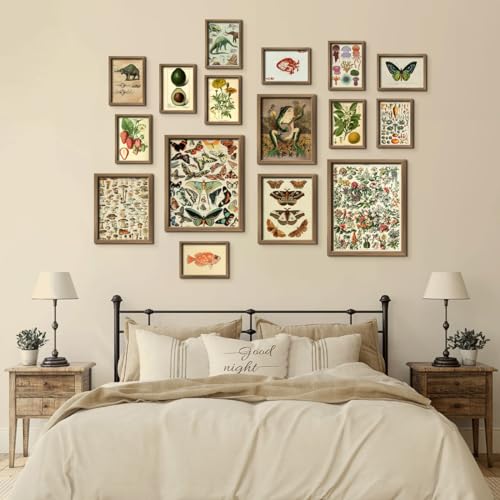 16 PCS Framed Vintage Wall Art Decor (16 Count)