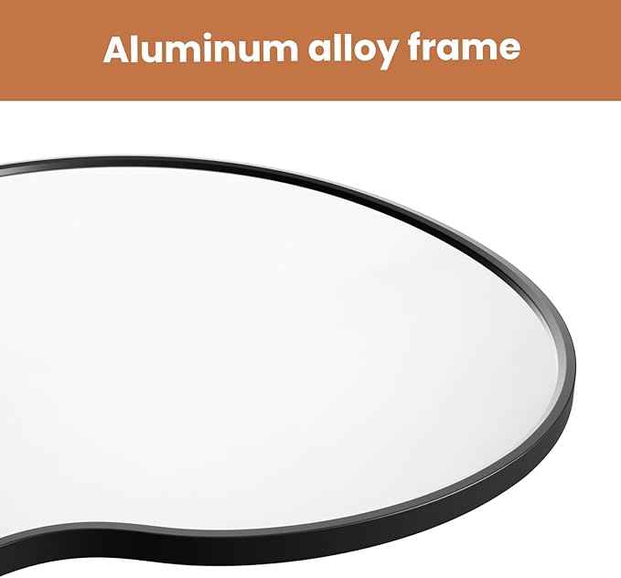 WTTY 71x28 Wavy Full Length Mirror with Stand for Bedroom, Living Room, Cloakroom, Shatterproof, Aluminum Frame