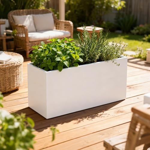 Metal Rectangular Planter 36" L x 12" W x 16" H