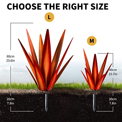24" Metal Agave Plant Outdoor Decor