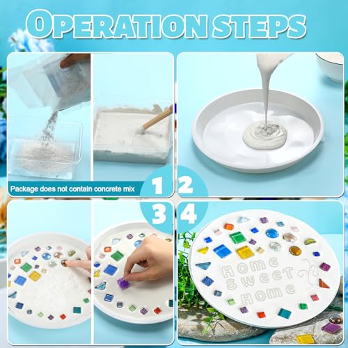 3 Set 13 in 11 in 10 in Stepping Cement Stones Kit for Kid DIY Craft (5 Count)