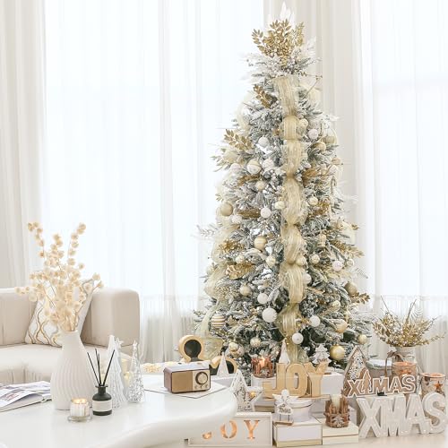 30 Pack Glitter Print Contrast Color Christmas Ball Ornaments (30 Count)