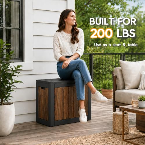 35 Gallon Outdoor Storage Box Waterproof Deck Box for Patio