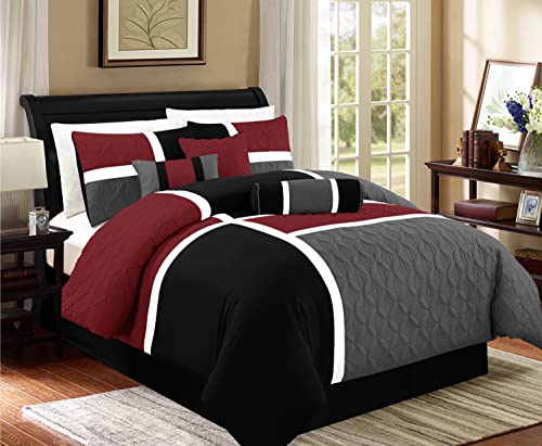 7 Piece Quilted Patchwork Comforter Set