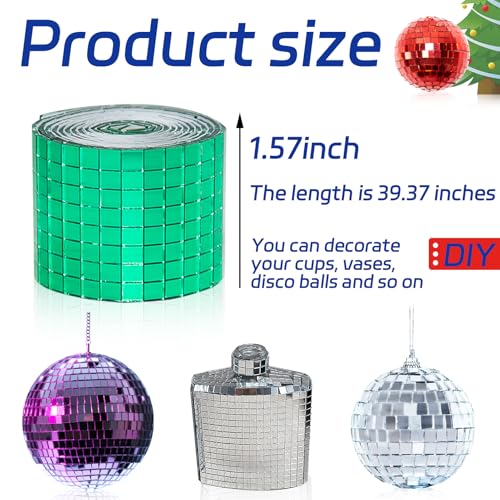 Green Self Adhesive Glass Mirror Mosaic Tiles