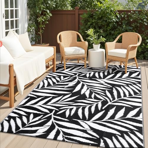 Outdoor Rug 5x8 ft Waterproof Reversible Leaf Mat (40 Sq Ft)