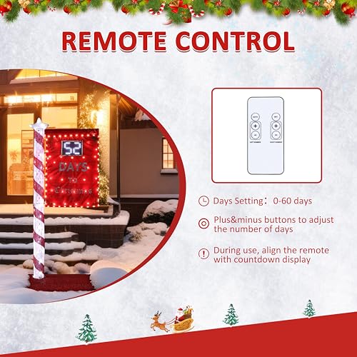 5FT Lighted Christmas Countdown Sign