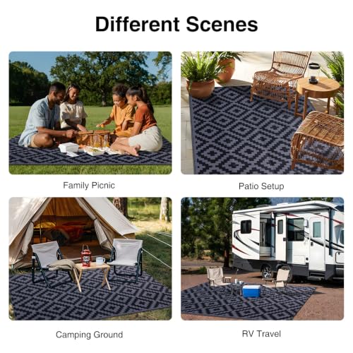 Outdoor Rug 4x6 ft Waterproof Reversible Mat