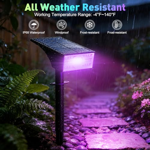 Solar Color Changing RGB Spot Lights Outdoor (6 Count)