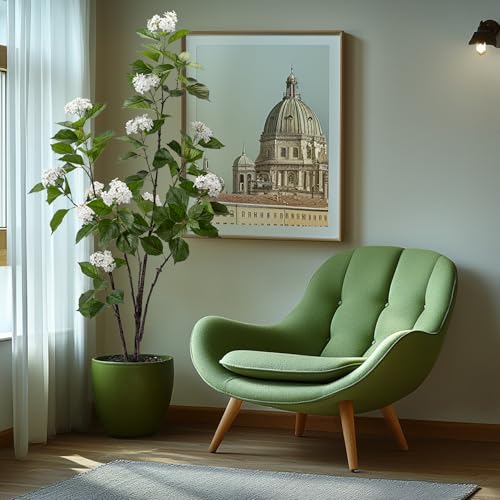 Fake Plants Home Decor Artificial Plants Outdoor Hydrangea Artificial Plants Indoor Fake Tree Living Room Decor Artificial Tree Porch Decor Fiddle Leaf Fig Tree 6Ft