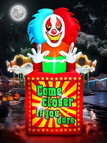 6.6 FT Halloween Inflatables Animated Clown with Music
