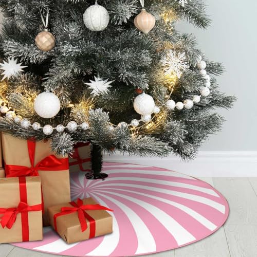 Pink Candy Christmas Tree Skirt 48inch Xmas Decorations