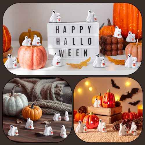 50 Pcs Halloween Mini Ghosts Figurines Resin Tiny Ghosts (50 Count)