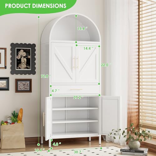 73" H Metal Arched Pantry Cabinet
