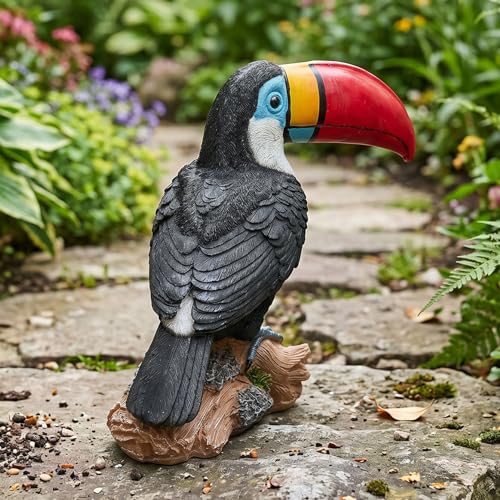 Funny Red Toucan Garden Statue