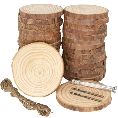 Natural Wood Slices for Crafts (30 Count)
