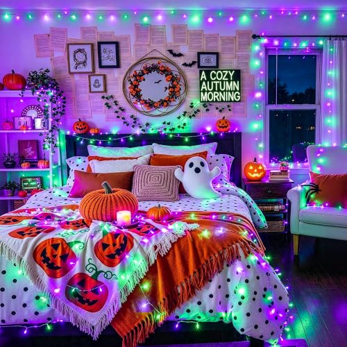 33FT 100 LED Battery Operated Halloween Lights with Remote (100 Count)