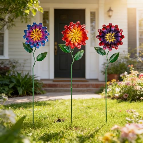Metal Flowers for Outside (3 Count)