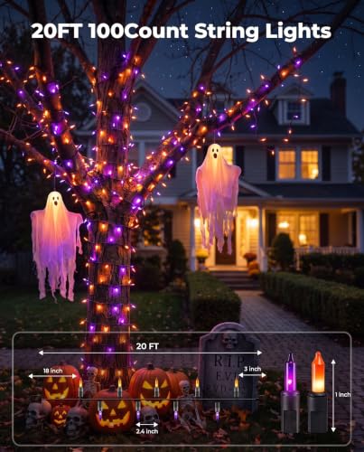 Halloween Lights 20FT 100 Count
