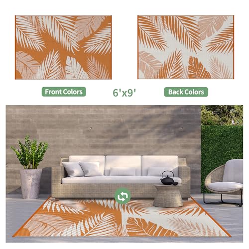 Outdoor Rug Waterproof Plastic for Fall Decor (54 Sq Ft)