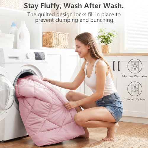 Twin Comforter Set with Sheets Pink