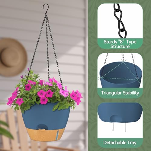 12 Inch Hanging Planters for Indoor Plants & Outdoor (2 Count)