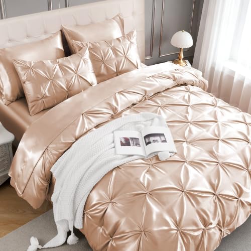 Satin Twin Comforter Set Champagne