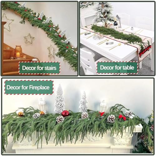 2Pcs 6FT Artificial Norfolk Pine Garlands (12 Foot)