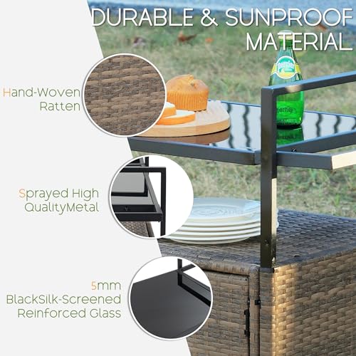 Wicker Outdoor Bar Cart
