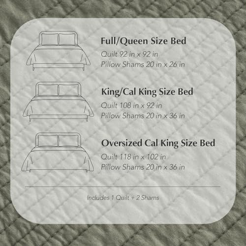 HOME 100% Cotton Modern Lines Quilt Set Queen Size
