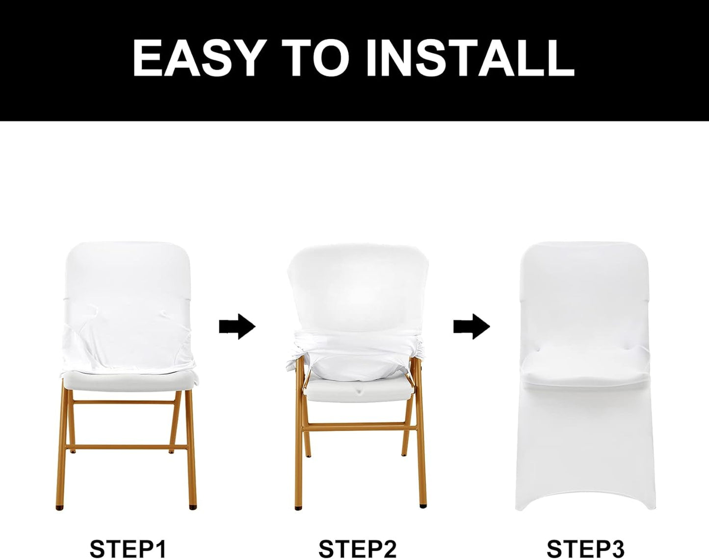 Spandex Chair Cover,12PCS,Chair Covers,Living Room Chair Covers,Removable Chair Cover Washable Protector Stretch Chair Cover for Party, Banquet,Wedding Event,Hotel(Black)