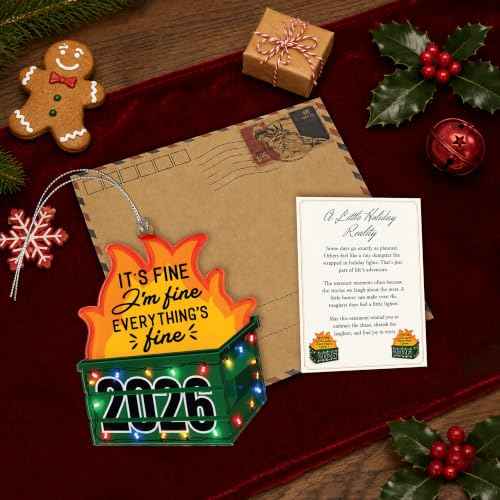 Funny Dumpster Fire Ornament 2026
