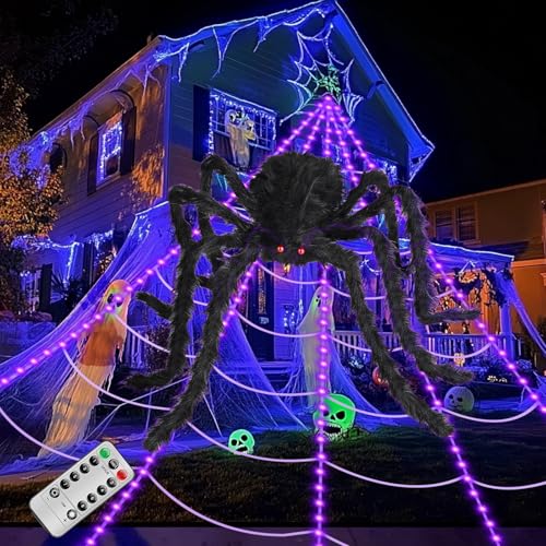Brighter Spider Webs Halloween Decorations Lights