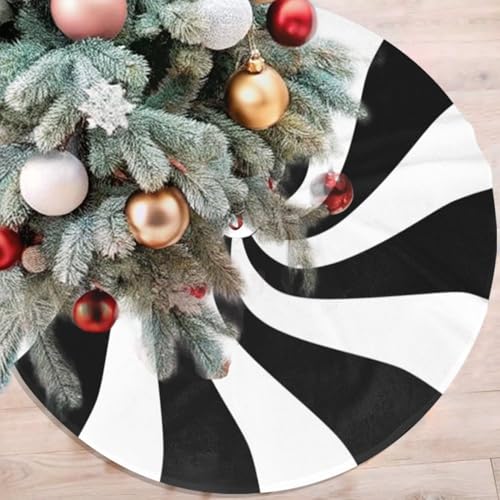 36" Black Sugar Swirl Candy Christmas Tree Skirt