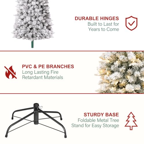 6 ft Prelit Pencil Christmas Tree with 150 Warm White LEDs