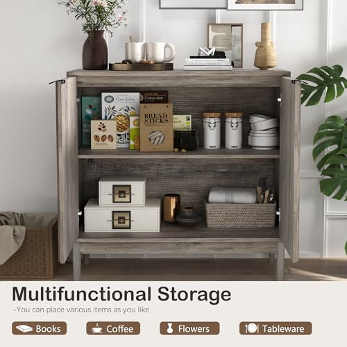 Fluted Buffet Cabinet with Storage