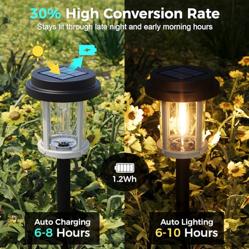 6 Pack Solar Pathway Lights Outdoor (6 Count)