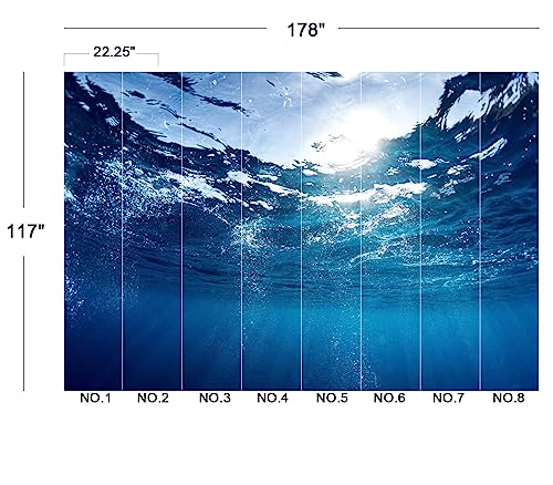 Sunlight Shining into the sea wall Mural Wallpaper for Bedroom 178" x 117" (144.6 Sq Ft)