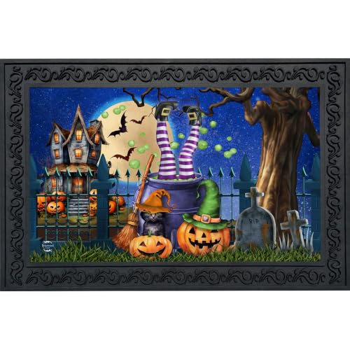 Halloween Doormat 30x18 Indoor Outdoor Witches Brew for Halloween Doormat (3.75 Sq Ft)