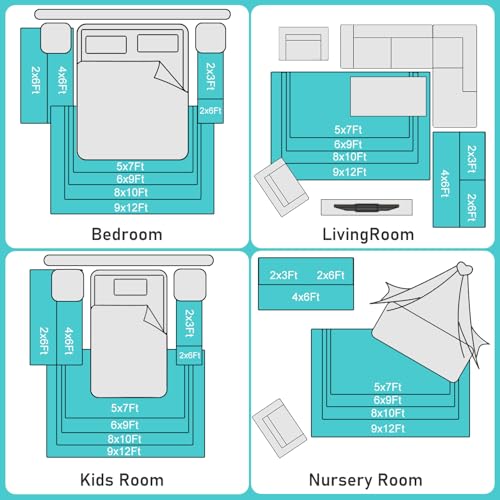 Super Soft Fluffy Rug for Living Room Bedroom Modern Shaggy Fuzzy Kids for Living Room