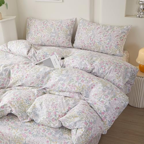 Botanical Floral Comforter Set Full Size Aesthetic Cottagecore Bedding Set