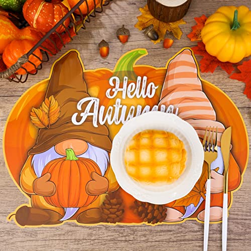 6 Pack Fall Pumpkin Plastic Placemats Autumn Harvest Table Mats (6 Count)